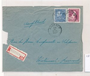 D384426 Belgium King Leopold III Cover Poortman Registered Oudegem 28-11-1951