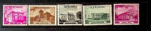 Romania Sc 1038-42 MNH Set of 1955 -Buildings Museum