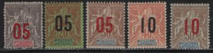 NEW CALEDONIA     117-121   MINT HINGED SET