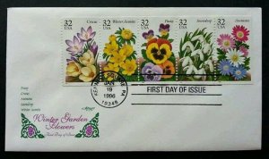 USA Winter Garden Flowers 1996 Flora Plant Nature (stamp FDC)