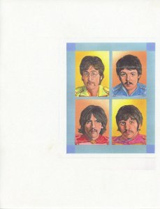 Beatles Souvenir Sheet Proof Essay Design Artwork Music Rock and Roll Topical