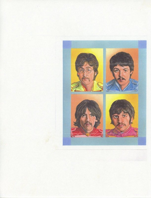 Beatles Souvenir Sheet Proof Essay Design Artwork Music Rock and Roll Topical