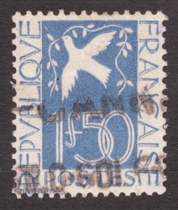 1934 France Sc #294 - 1f50 Dove Bird and Olive Branch - Used stamp cv$15