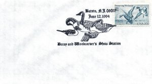 US SPECIAL EVENT CANCELLATION COVER DECOY AND WOODCARVER'S SHOW BATSTO 1994 T3