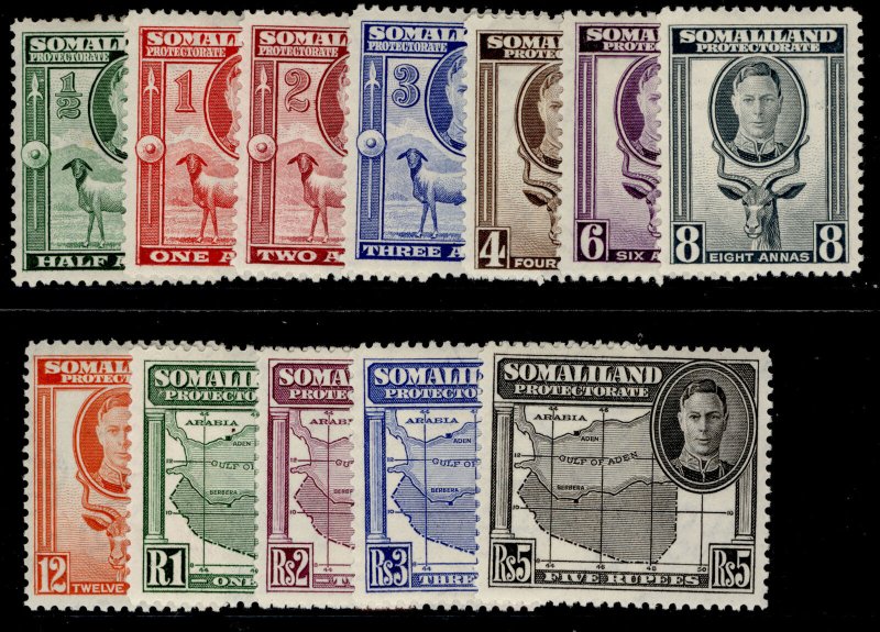 SOMALILAND PROTECTORATE GVI SG105-116, complete set, M MINT. Cat £50.