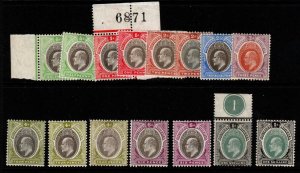 SOUTHERN NIGERIA SG21/8a 1904-9 DEFINITIVE SET COMPLETE TO 1/= Exc 27ab MTD MINT 