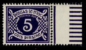 IRELAND GVI SG D10, 5d blue-violet, NH MINT. MARGINAL