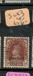 INDIA CONVENTION STATE CHAMBA (PP0906B)  KGVI  1/2A   SG 83   VFU 