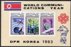 North Korea 1983 World Communications Year imperf m/sheet...