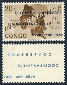 Congo DR 371 offset,MNH.Mi 49. Coquilhatville Conference 1961 overprinted.Map.