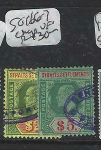 MALAYA STRAITS SETTLEMENTS   (P0906B)  KE  $2.00, $5.00  SG 166-7  CHOPS    VFU