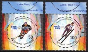 Macedonia 2014 Winter Olympics Games Sochi 2014 Hockey set of 2 MNH**