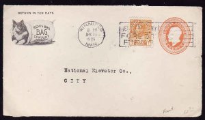 Canada-cover #12478 - 1c Admiral postal stationery uprate with 1c Admiral