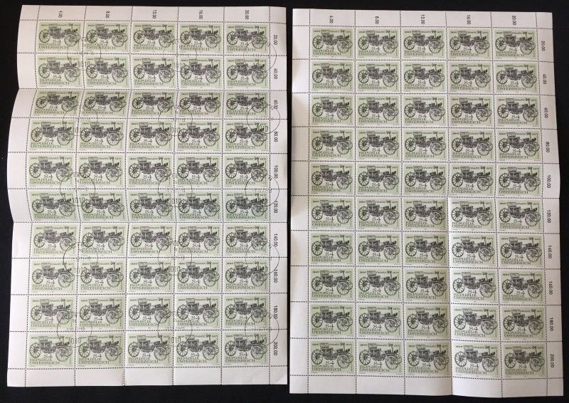 AUSTRIA 1970s Sheets MNH Used Blocks (Apprx 800 Stamps) (LA 839