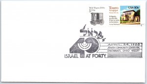 US SPECIAL EVENT COVER PICTORIAL CANCEL TOURO SYNAGOGUE AND ISRAEL AT 40 YEARS