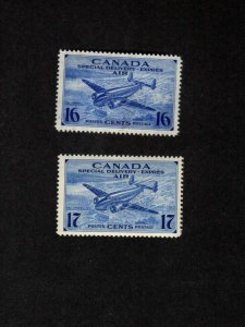 CANADA 2 DIFFERENT MINT AIR SPECIAL DELIVERY STAMPS SCOTT # CE1 & CE2