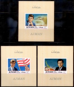 Ajman 1969 MI#  201-3 JFK MNH