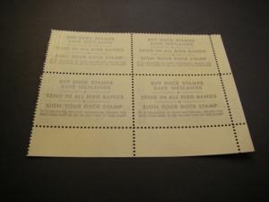 RW49, $7.50 Canvasbacks, PB4 #173672 LL, 1982 Duck Stamp, MNH BEAUTY