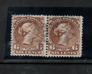 Canada #27 Very Fine Used Pair With Ideal Fancy Cancels