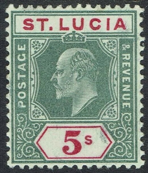 ST LUCIA 1904 KEVII 5/- 