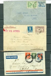 ARGENTINA 1931/34 LOT of (3) AIRMAIL COVERS...CACHETS