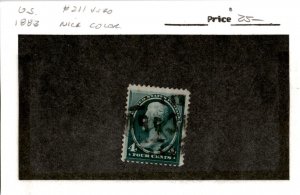 United States Postage Stamp, #211 Used, 1883 Jackson (AE)