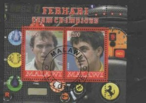 MALAWI 2008 FERRARRI TEAM CHAMPIONS MINT VF NH O.G CTO S/S (MAL5 )