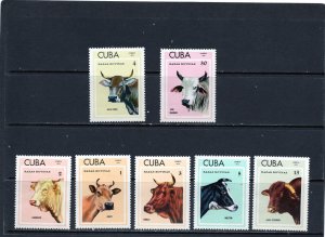 CUBA 1973 FARM ANIMALS/CATTLE SET OF 7 STAMPS MNH