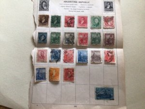 Argentina stamps on folded page  A11776