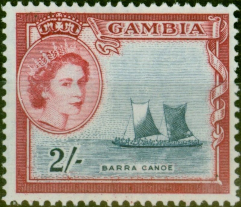 Gambia 1953 2s Indigo & Carmine SG180 Fine LMM 