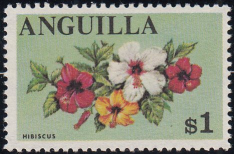 Anguilla 1967-68 MNH Sc #29 $1 Hibiscus