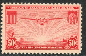 USA 1937 50c CHINA CLIPPER OVER PACIFIC Sc C22 Airmail MNH