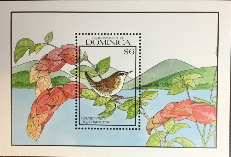 Dominica 1990 Wren Birds Minisheet MNH