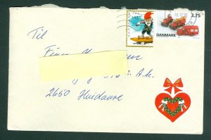 Denmark. Cover 1995  Post Center. Christmas Seal, + Sc# 1037. Adr: Hvidovre