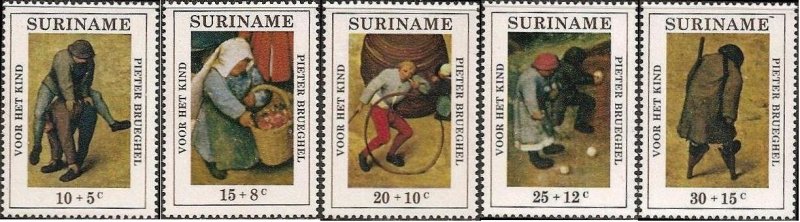 Suriname 1971 MNH StampsScott B177-181 Art Paintings Breughel