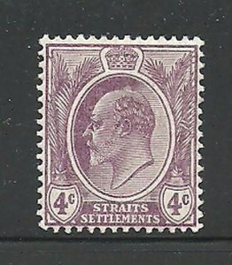 Album Treasures Straits Settlements Scott # 112 4c Edward VII Mint NH