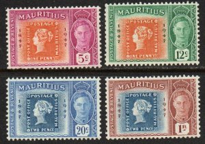 Mauritius Sc #225-228 Mint Hinged