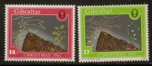 GIBRALTAR SG485/6 1982 CHRISTMAS MNH