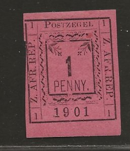 TRANSVAAL SC# 178   W/O INITIALS,  UNOFFICIAL,  NO PERIOD AFTER DATE   FVF/MOG