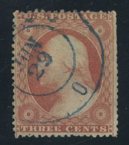 USA 26 - Washington Type III used with blue date cancel