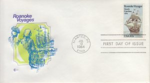 1984 United States Roanoke Voyages (Scott 2093) CCC Cachets FDC