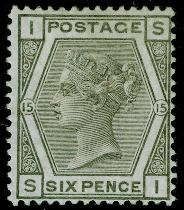 SG147, 6d grey plate 15, M MINT. Cat £500. SI 