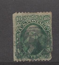 United States, 68,10c Washington Yellow Green Sgl,**Used**#7