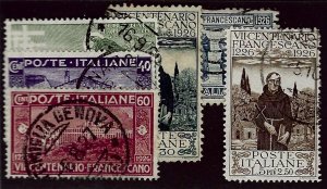 Italy SC#178-183 Used F-VF hr SCV$129.50...Fill a Key Spot!