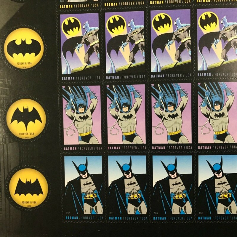 4928-4935    Batman, Comics   MNH Forever sheet of 20    FV $11.00   Issued 2014