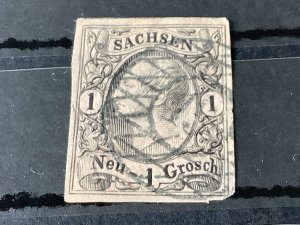 Saxony 1855 Grid Number cancel 13 for Schneeberg  Ore Mountains  Stamp 57184