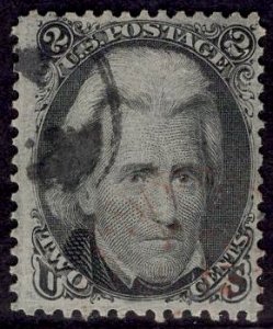 US Stamp #73 2c Jackson USED SCV $55. Great Impression, Margins.