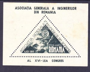 Romania C22 MNH (NGAI) 1945 Plane over Resita Airmail Souvenir sheet VF