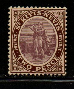 ST Kitts-Nevis Sc 15 1905 2d Columbus looking for Land stamp mint