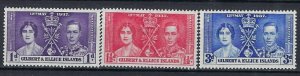 Gilbert and Ellice 37-39 MNH 1937 KGVI Coronation (ak1457)